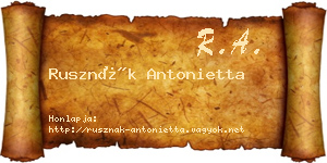 Rusznák Antonietta névjegykártya